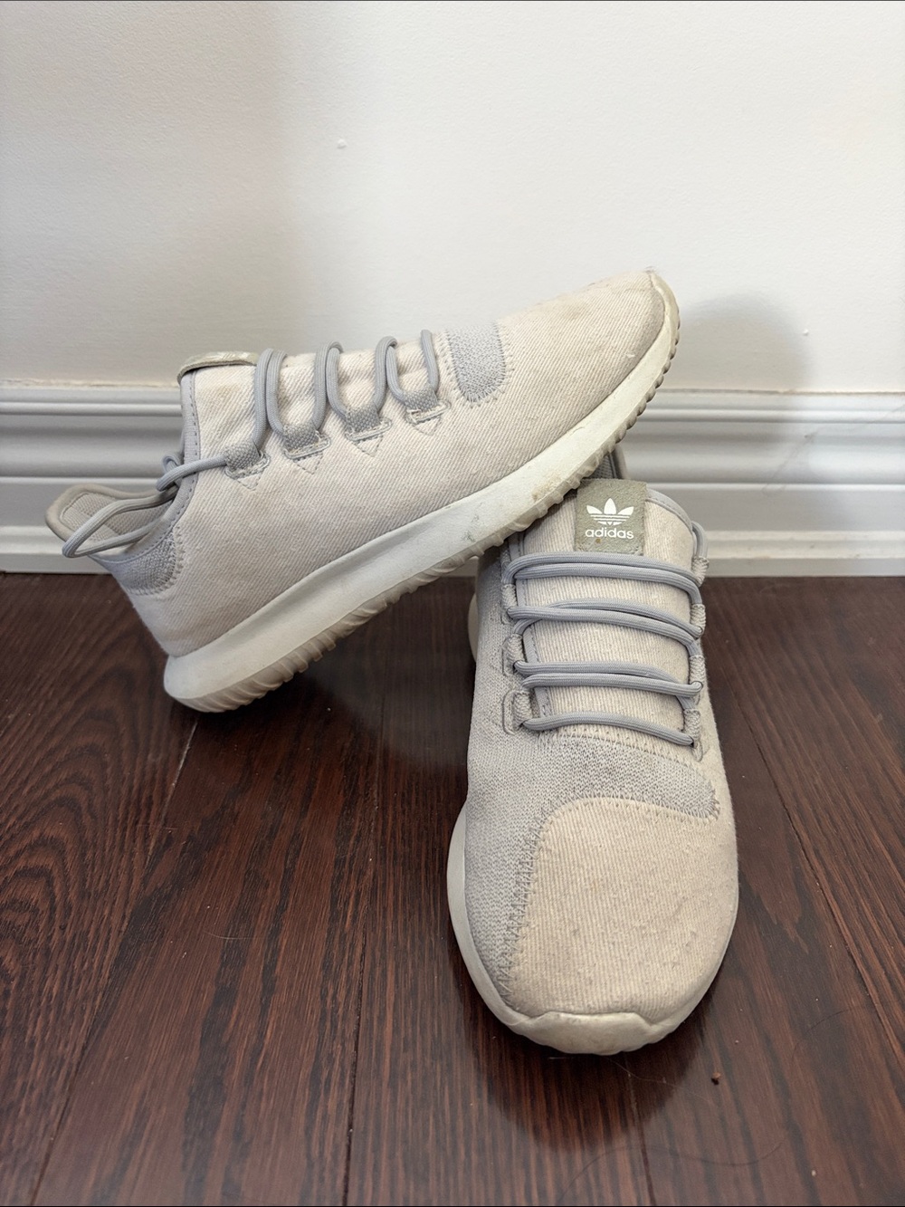 adidas Men’s Light Grey Knit Sneakers